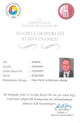 Sigorta Eksperliği Belgeleri